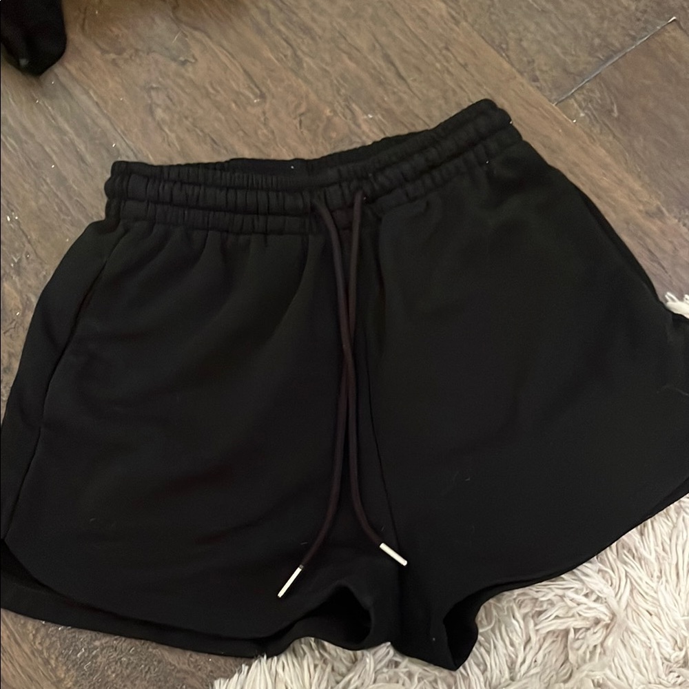 H&M Black Athletic Shorts with Elastic Waistband